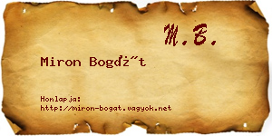Miron Bogát névjegykártya
